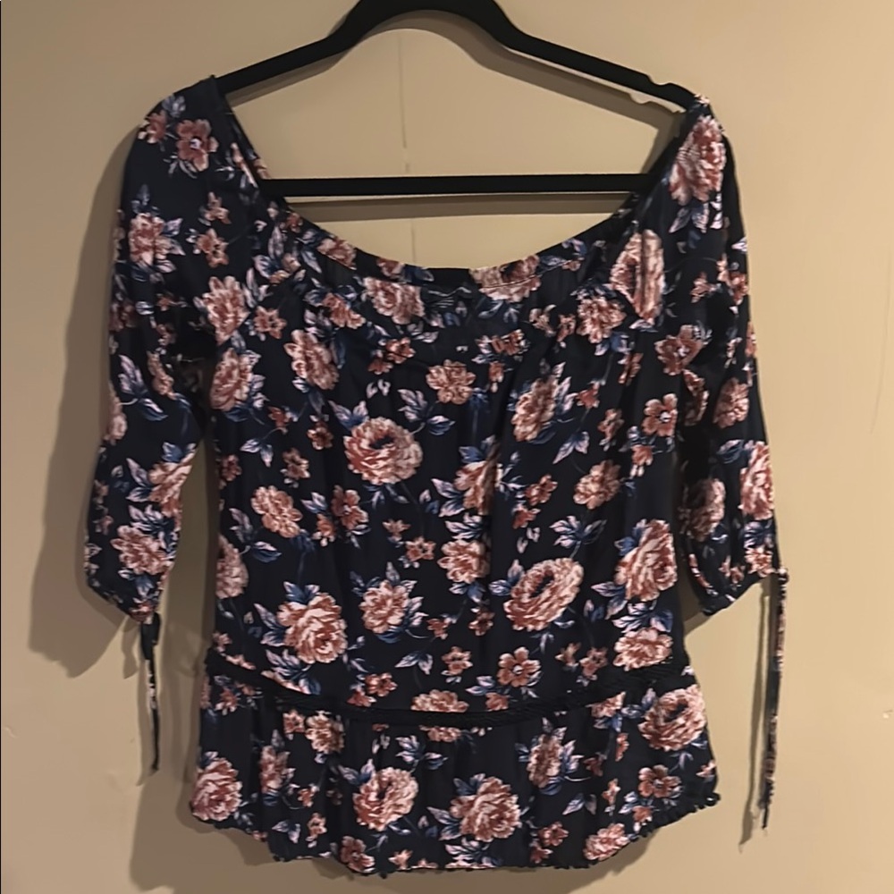 Floral Navy Women's Top
